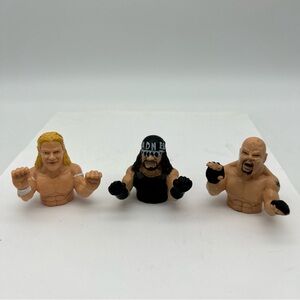 Vtg Rare 3-Wrestler Finger Puppets(Goldberg,Lex Luger,Macho Man Randy Savage)